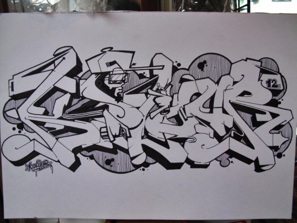 Стили граффити на бумаге