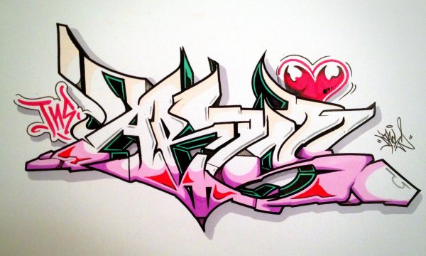 Граффити карандашом на бумаге красивые