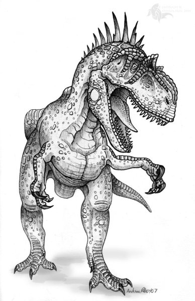 Раскраска динозавр Аллозавр