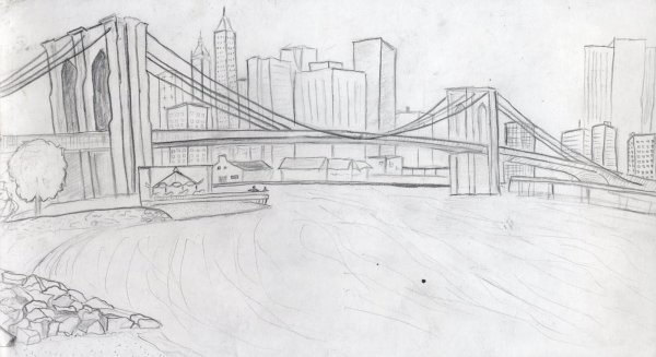 Эскиз современного города простой