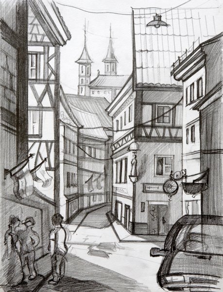 Городской пейзаж в перспективе