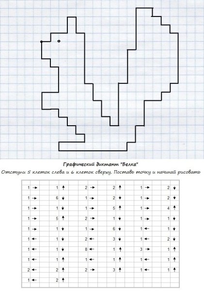 Графический диктант для детей 6-7 лет