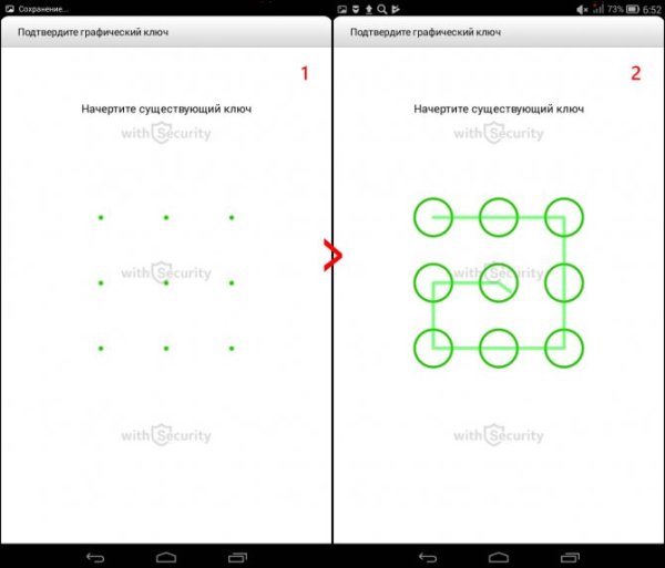 Варианты блокировки графического ключа