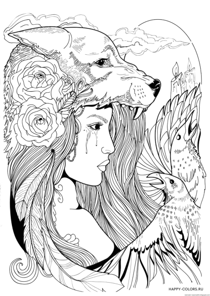 Сложные раскраски для взрослых