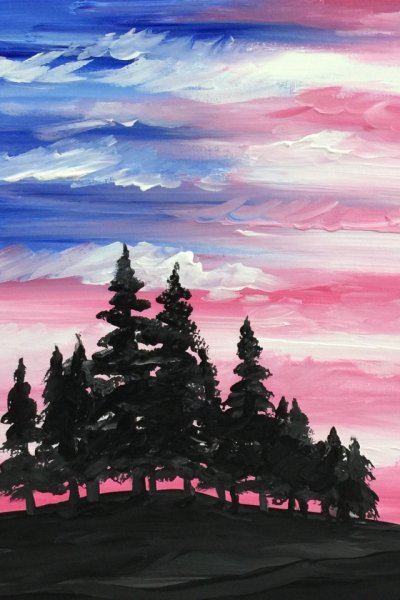 Лёгкие пейзажи гуашью