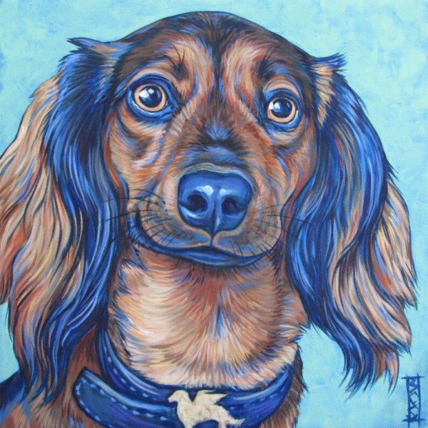 Рисуем собаку красками