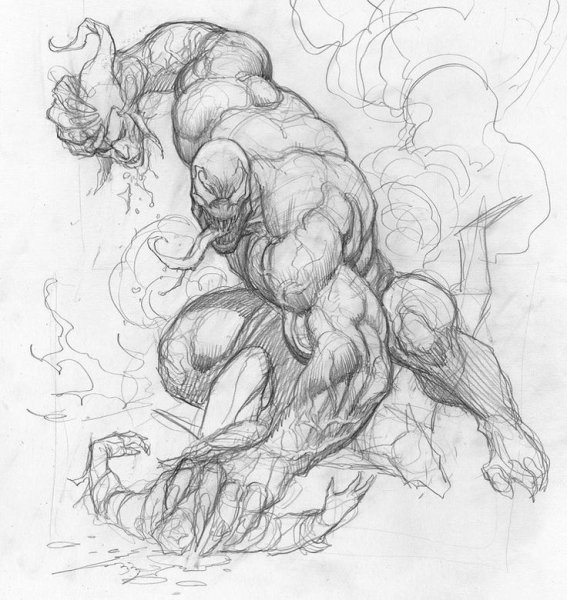 Веном рисунок карандашом