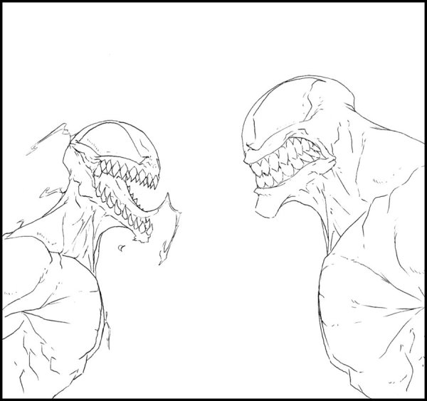 Веном рисунок карандашом