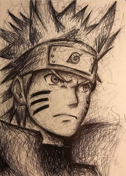 Аниме Наруто Пейн карандашом