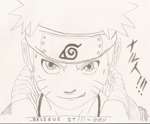 Персонажи из Наруто карандашом