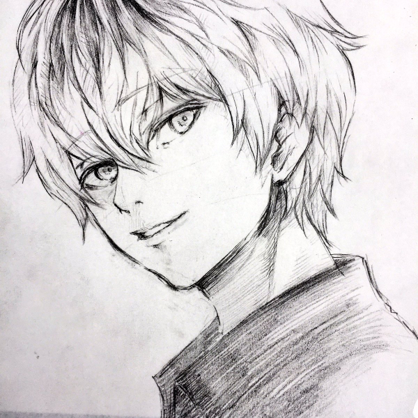 Аниме мальчики карандашом