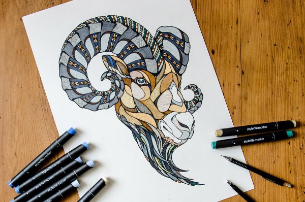 Графика фломастерами