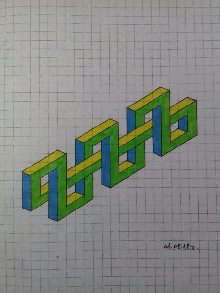 Рисование по клеточкам 3д