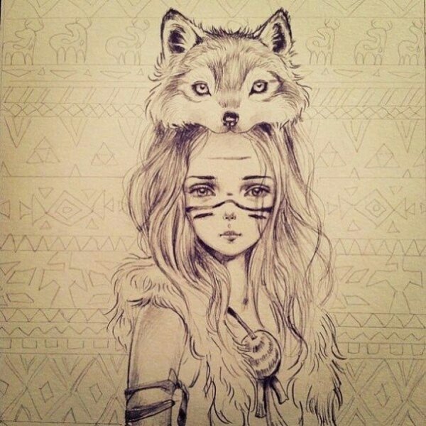 Рисунки девушек в стиле животных