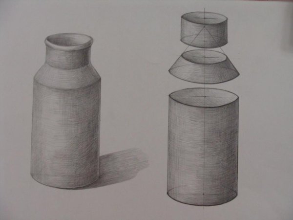 Рисование предметов цилиндрической формы