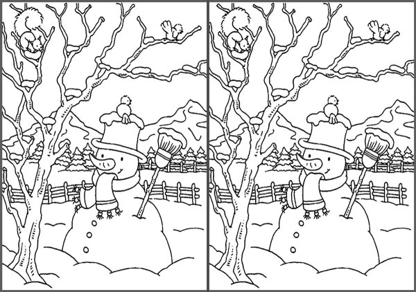 Рисунки для нахождения отличий