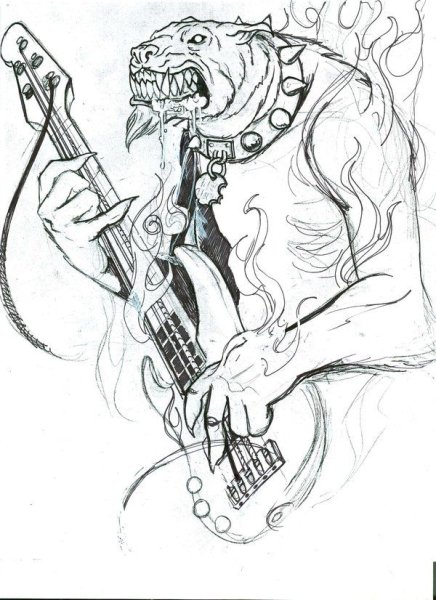 Тату гитара эскиз