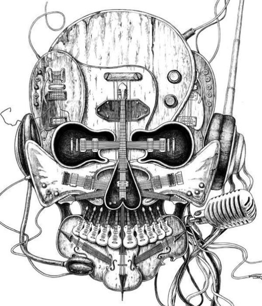 Скелет с барабаном