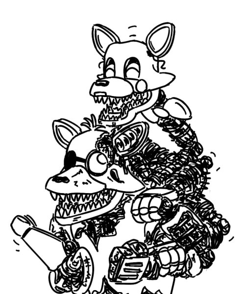 Раскраски ФНАФ 6 Фокси