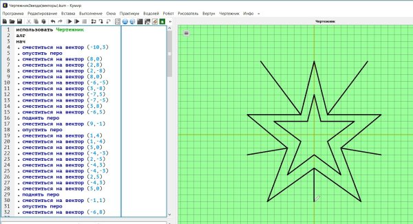 Программа кумир чертежник