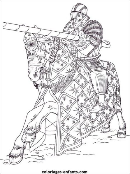 Рыцари. Раскраска