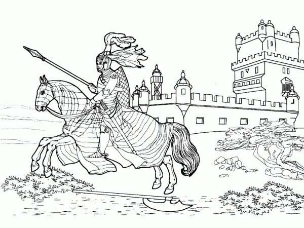 Рыцари. Раскраска