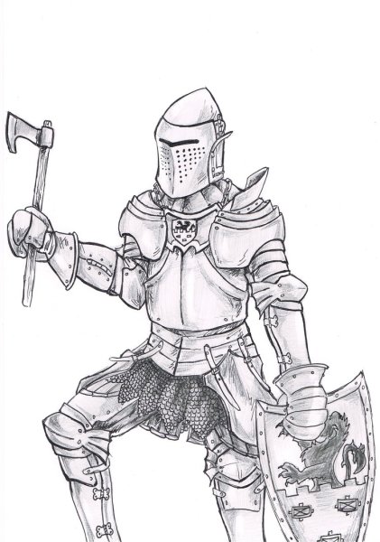 Рыцарь на коне раскраска