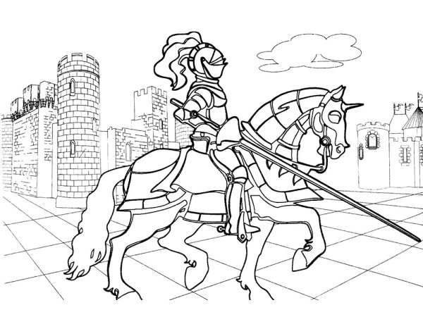 Зарисовка рыцаря в доспехах