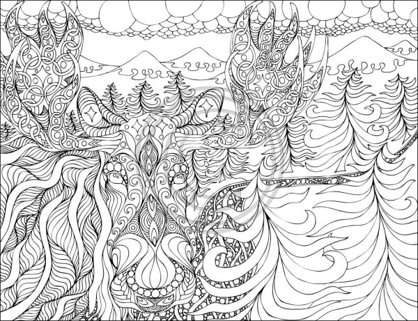 Рисунки с мелкими элементами для раскрашивания