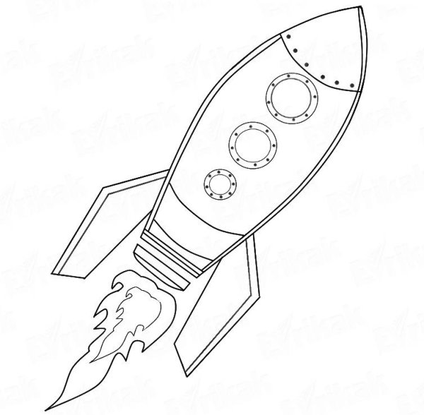 Рисунок ладошкой ракета