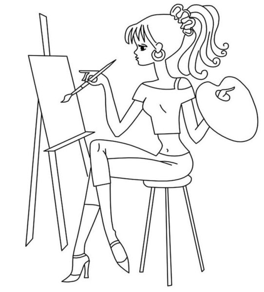 Раскраска художник