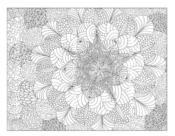 Раскраска антистресс очень сложная