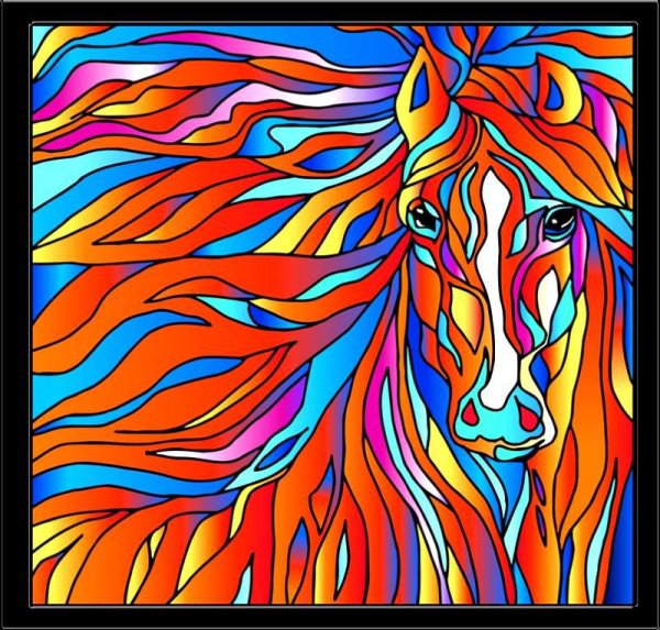 Витраж лошадь
