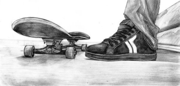 Скейтеры карандашом