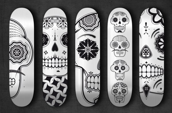 Скейтборд разрисованный