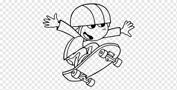 Раскраска скейтбордист для детей