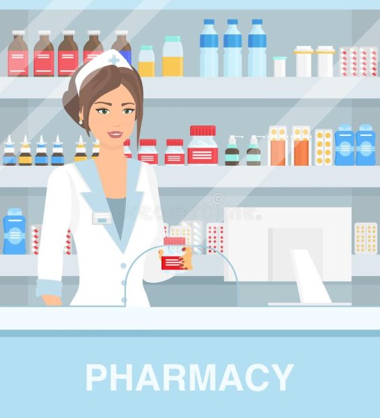 Фармацевта в аптеке Векторная