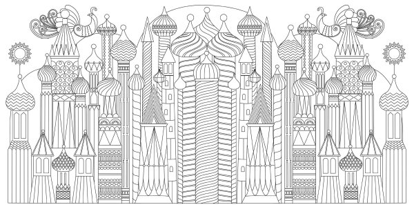 Раскраски сложные архитектурные
