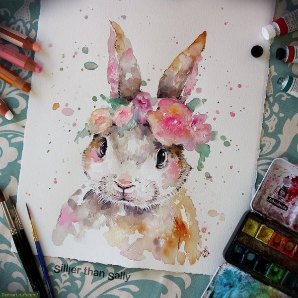 Цветочная композиция акварель