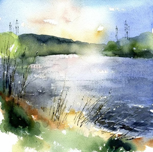 Акварельная морда кота