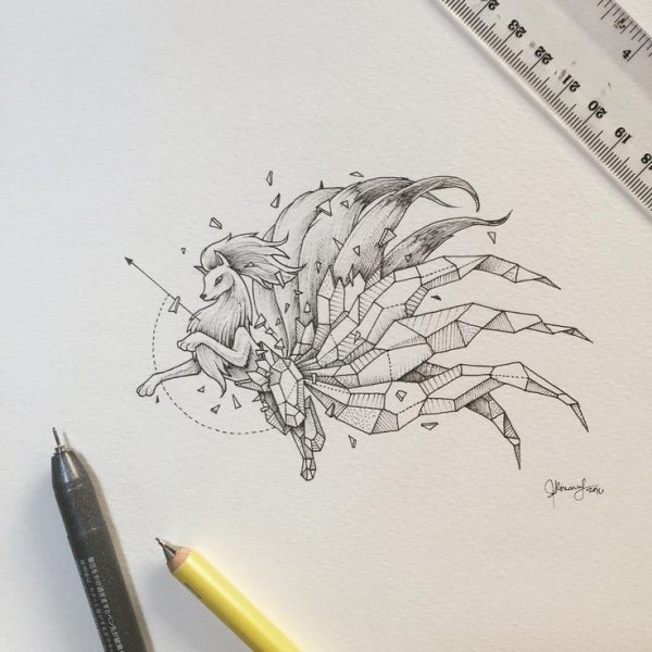Kerby Rosanes геометрические животные тату