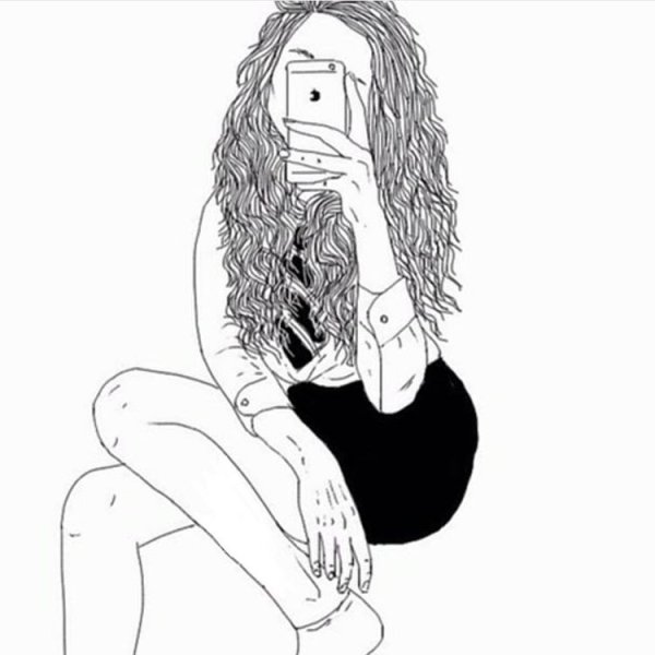 Раскраска девушка с длинными волосами