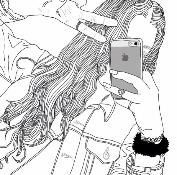 Раскраски девочки с айфонами