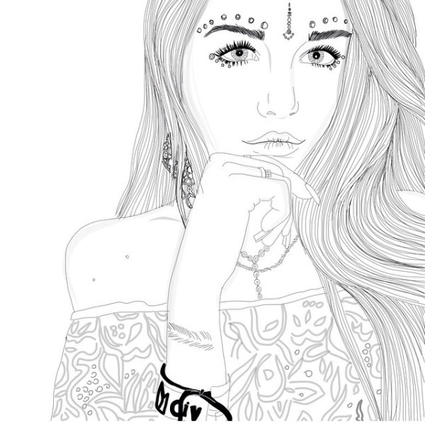 Модные девочки. Раскраска