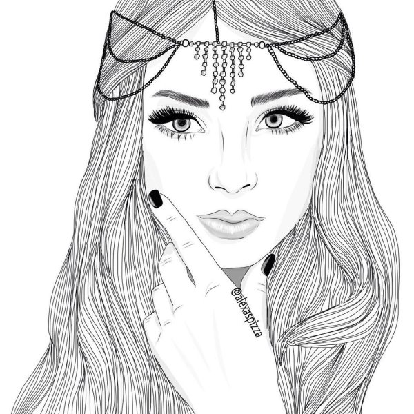 Девушка карандашом