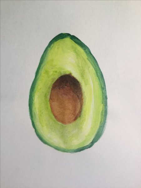 Авокадо акварелью легкие