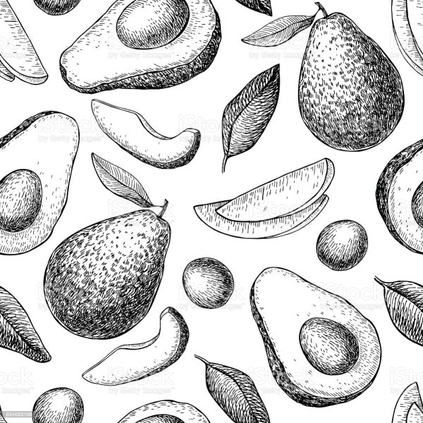 Раскраски много авокад