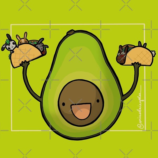 Кокос и авокадо рисунок