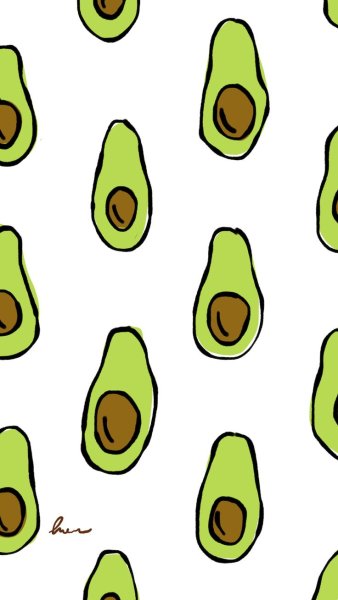 Картина красками с авокадо