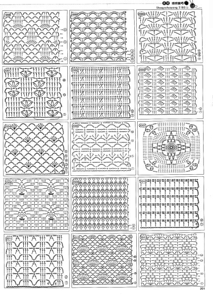 Плотные узоры крючком из японских журналов